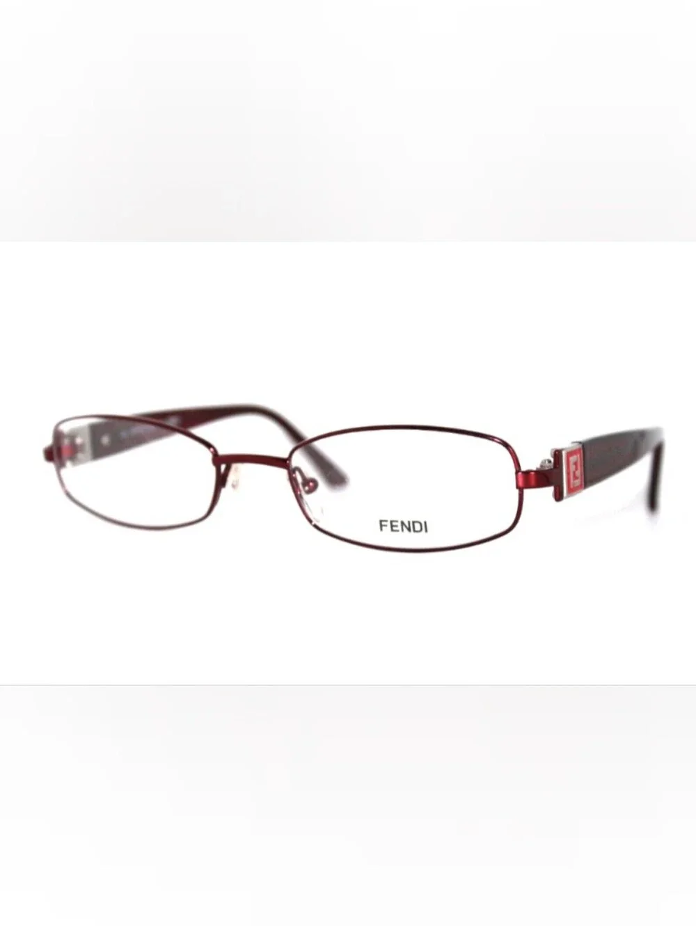 Fendi Rectangular Pink/Burgundy Eyeglasses w Case & Authentication Card New